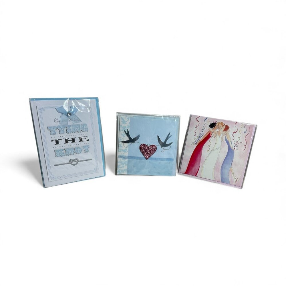 Burgoyne & Hallmark Wedding  Love Theme Greeting Cards NOS Warpped Lot of 3